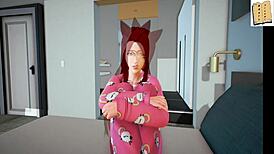 My New Family 26: Blonde And Redhead Cartoon Sisters With Small Tits