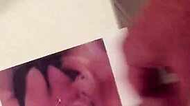 Cum tribute for Donna turned into a solo session. Everyone was watching her go at it.