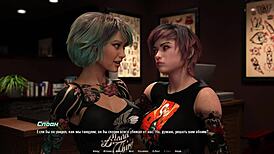 in the hellcat lounge, a teen with big nipples and pierced tits encounters a monster cock friend for intense sex