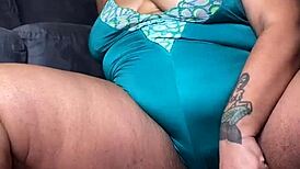 Fat Brunette Plump Lesbian Uses Dildo on Her Big Pussy