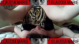 Stuffing panties deep into her pussy, making her moan like a bitch 😈