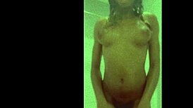 Davina enjoys a relaxing shower session.