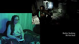 Naked Brunette Plays Deadspace Part 2