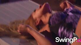 Amateur couples get super nervous after swapping for group sex fun