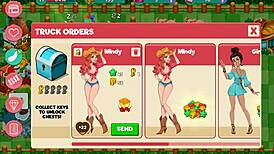 Beautiful women in hot scenes in the adult game Nutaku's Booty Farm