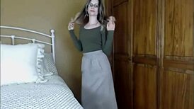 i saw a beautiful woman in glasses undressing