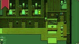 Bruxinha Confusa Strips in Male Bathroom, Revealing Big Tits in Hentai Game Scene