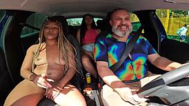 Brunette Renata Carvalho Joins After Hitchhiking for First Assplay