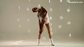 Wow, Svetik's Christmas gymnastics in a sexy dress are just stunning!