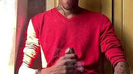 black girl jerks off and cums on the well-endowed oberon