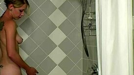 Yanks Skinny Blondie Gwenaver Reaches Intense Orgasm While Masturbating in the Pool Shower!