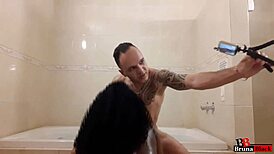 I can't get enough of fucking this DJ Don Moreno - Bruna Black with her ebony tattooed body and oral skills