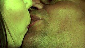 Busty young babe riding senior's cock with oral and shaved pussy