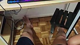 i visited my content editor and his big penis got hard, so i fucked him hard