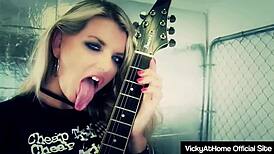 Hot Blonde Vicky Vette Rubs Her Pussy And Gives A Great Titjob