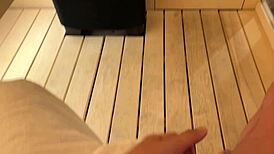 Risky Sauna Sex with a Stranger Gets Wet