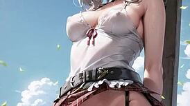 Wow, 3D animated couple bangs hard while watched with pussy play!