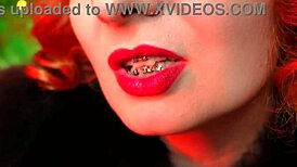 arya grander dominates in leather and lipstick fetish