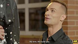 Mommy4k shows off big tits while proposing seductive hentai pleasure