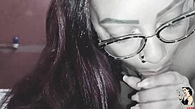 Redhead Teacher Masturbates with Dildo and Gives Blowjob