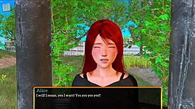 i'm exploring my new family's big asses and tits in this hentai game, fucking them all with my monster cock