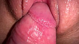 Close up banging with my teen roommate, finishing on her shaved pussy!