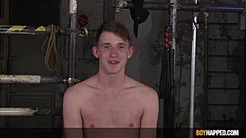 taylor mason gets spitroasted by dildo and xavier sibley in rough gay roleplay