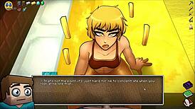 in hornycraft parody, watch the femdom with huge tits get her face covered in hot cum? so messy!