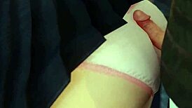 koharu gets bent over and pounded hard on train in hentai