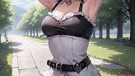 Wow, 3D animated couple bangs hard while watched with pussy play!