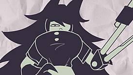 Miss Circle engages in intense group banging in anime style