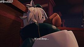 Big Reveal of Bound Ladyboy in Deepthroat 3D Action