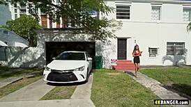 Bubble butt naive babe Alexa Vega gets fucked hard in a van