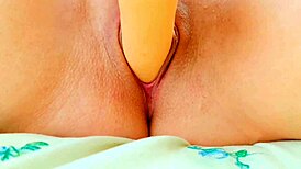 i intensely masturbate my tight hole with big rubber cock, feeling so horny