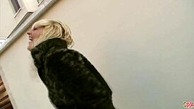 Spanish blonde riding hard in wild casting session!