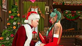 Tav Rides Astarion Cowgirl For Pleasure On Christmas Eve In Sims 4