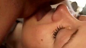 watch this french slut in satin dress suck and get doggystyled