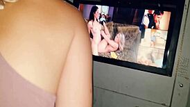 feeling excited while riding big cock in adult store