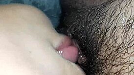 I’m devouring my step sister’s juicy unshaved pussy in a steamy homemade clip.
