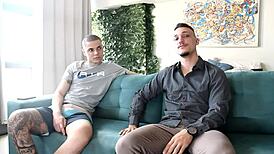 Brazilian twink teases with outdoor cock play on sofa test