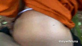 Luna Green hunts chestnuts, stumbles on big cock for ass... oopsie!