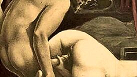 Detailed Vintage Erotic Animation Featuring Antique Characters In Retro Hentai Style
