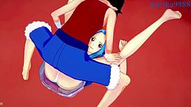 nami, nefertari vivi, and luffy having intense sex in one piece hentai!