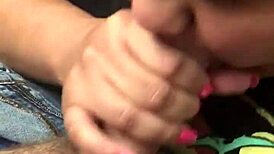 Asian lips suck my uncut cock in POV blowjob