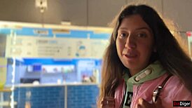 public pickup guy dares girl for cash sex.