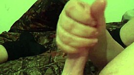 chubby bbw wife with hairy pussy pov handjob leading to cumshot