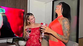 Found an old friend at a party, and she licked my ass all night!