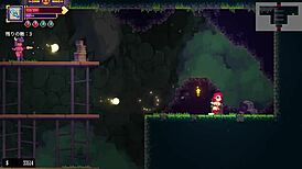 Scarlet maiden faces intense boss battle in hentai game part 3, exploring new erotic areas.