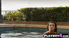 ebony babe passion doing hot striptease after posing in lingerie, showing small tits and pussy 😍