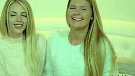 Wow, Abby Cross and Blake Eden, those erotic lesbian blondes lick tight pussies with dildos!